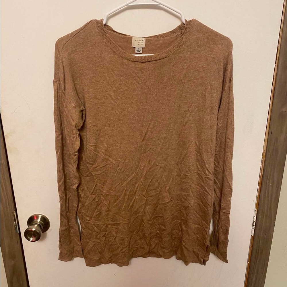 a new day Long Sleeve Crewneck Tee in Brown